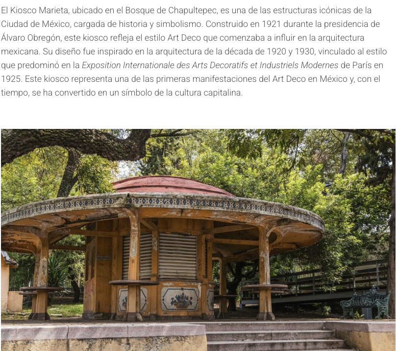 localmx_'s tweet photo. #ComeComoLocal ¿Ya conocías el Kiosco Marieta en el Bosque de Chapultepec?. Construido en 1921, este kiosco es uno de los primeros exponentes del Art Deco en México, y actualmente es sede de la nueva sucursal de la famosa Neveria Roxy. https://t.co/WlQZNueZ8y https://t.co/FJdwhWvuqc