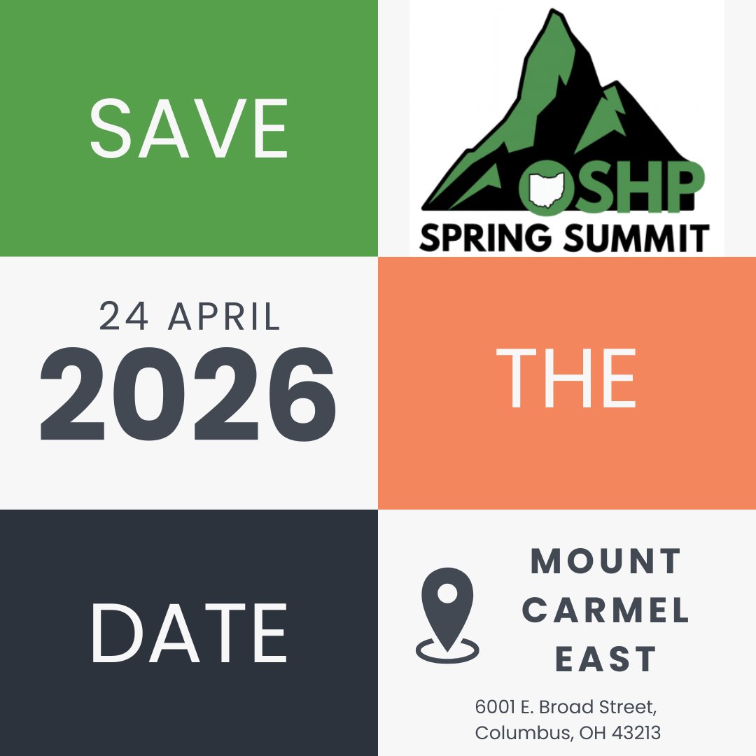 OhioSHP's tweet photo. SAVE THE DATE! Division Days has a new vision, join us for OSHP Spring Summit on April 24th, 2026! This event is FREE for all members - registration details will follow soon! Swipe to Learn More. https://t.co/8nCl8YxpBX