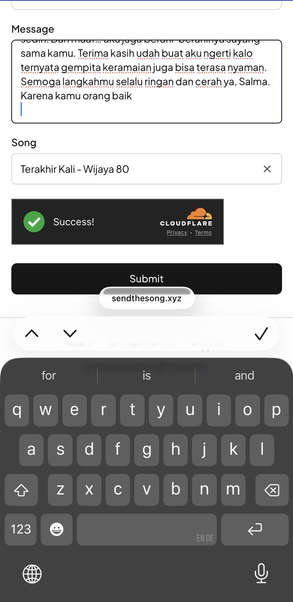 wwingko's tweet photo. salma salwa kalo salwa masih monyet sampe hari terakhir rabraw 2025.

in the end, salwa cuma bisa ngirim lagu secara anonim, dan belum tentu dibaca sama salma alias MAKAN TUH CINTA SEBELAH TANGAN https://t.co/pViLBBsXFR