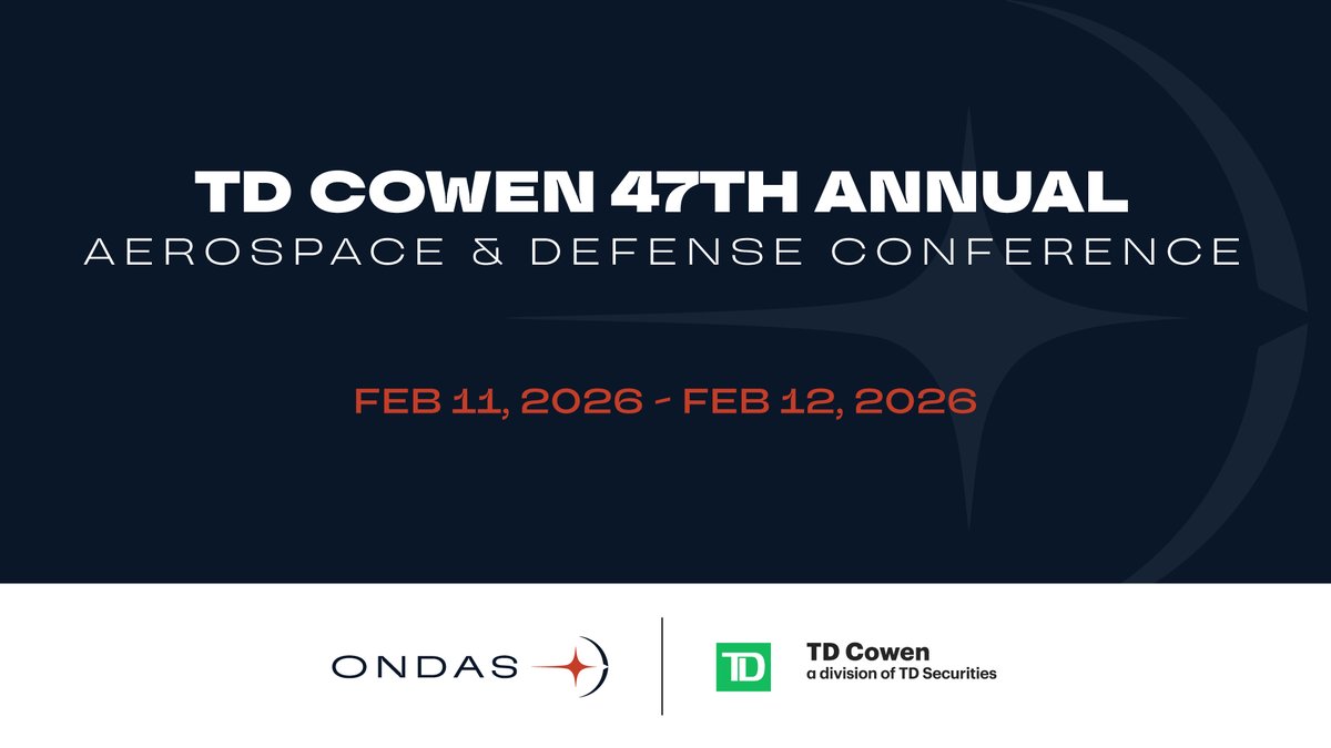 Ondas Inc. Eric Brock <a href="/CeoOndas/">Eric Brock</a>, Chairman and CEO, will participate in a fireside chat at TD Cowen’s 47th Annual Aerospace &amp; Defense Conference.

Ondas looks forward to engaging with the investment community on autonomous systems, defense applications, and long-term growth