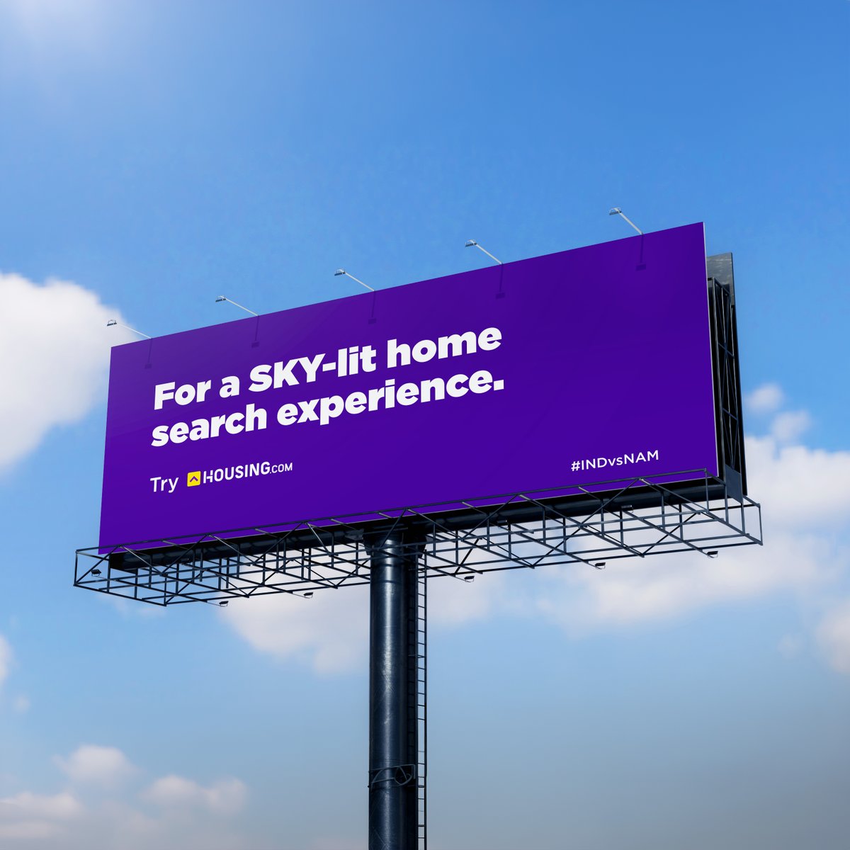 HousingInd's tweet photo. When it’s raining sixes on the field, let your home search touch the SKY. 🏠🌃🏏
#INDvsNAM   
#CWC2026
#Housing
#SKYlitSearch
#TouchTheSky
#HarHouseKeLiyeHousing🏡 https://t.co/SCyILAbh0M