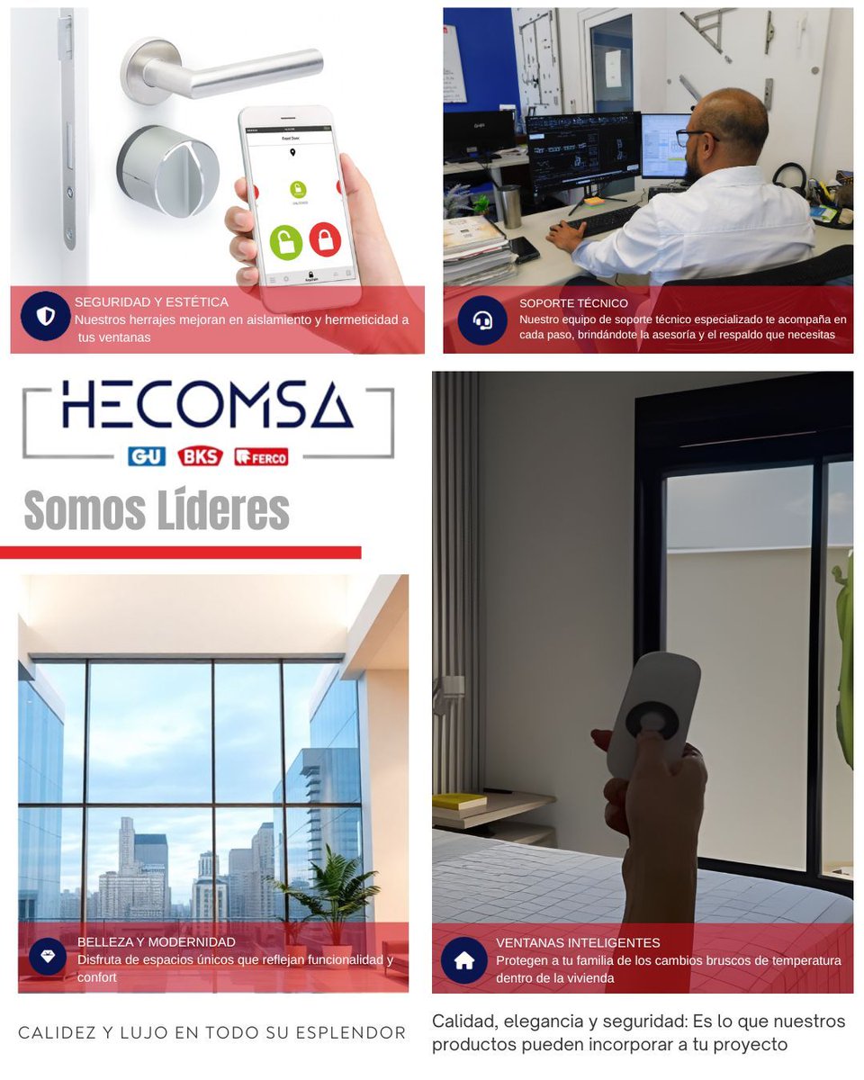hecomsa's tweet photo. ✨🔐 Lideramos con calidad, elegancia y seguridad.

En HECOMSA ofrecemos soluciones premium para puertas, ventanas, sistemas de apertura y herrajes, seleccionando e importando siempre productos de la más alta calidad. https://t.co/2a8liz8W0L