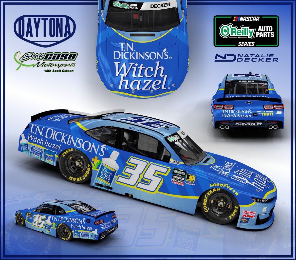 J_G_Motorsports's tweet photo. It’s official! 🏁 T.N. Dickinson’s Witch Hazel has been named the primary sponsor for @NatalieRacing at this weekend’s United Rentals 300 at Daytona.

More info➡️ https://t.co/PmWLwPbhwI

#TNCoolMomsClub #tndickinson #NASCAR https://t.co/SeAQZpe4of