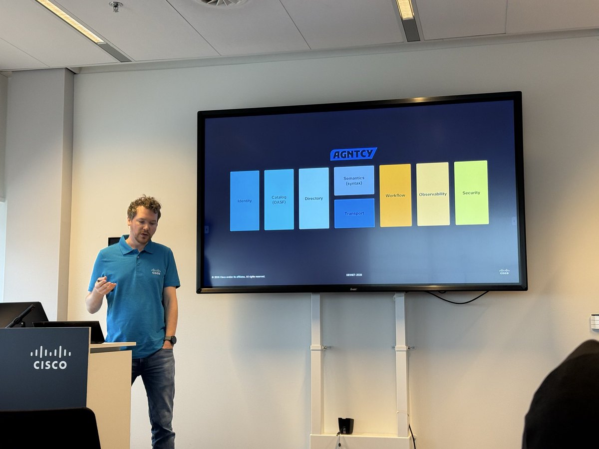 otherf_'s tweet photo. Let’s learn how to build a multi-agent system with #agntcy on #ciscoliveemea Amsterdam https://t.co/S42aDoxLwR