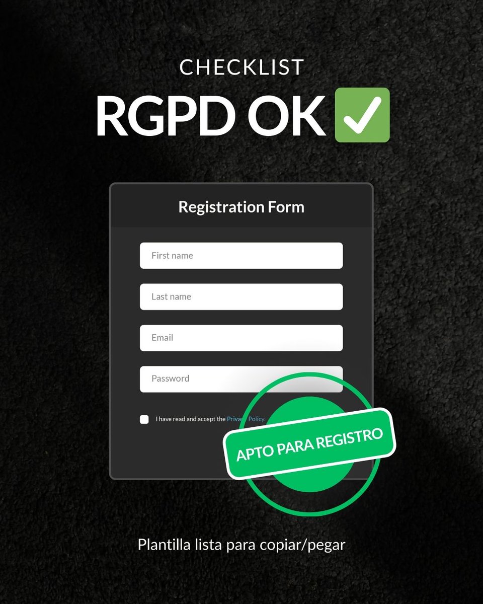 RGPD en eventos sin dramas: checklist en 30s ✅

1. Datos mínimos (con finalidad)
2. Consentimiento granular
3. Retención definida
4. Proveedores + seguridad

Tenemos plantilla de cláusula lista. Pídela: “RGPD”.

#RGPD #GestiónDeEventos #TecnologíaParaEventos
