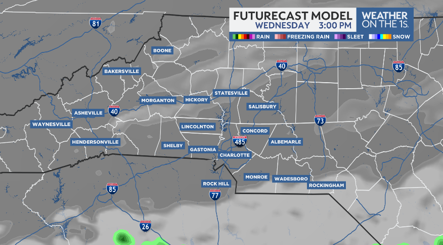 There are widely scattered showers that remain in place at this hour. However, as the cold front moves south the dry air will break away the clouds giving way to more sunshine. 
#ncwx #cltwx #coldfront #avlwx #boonewx #hkywx #gsowx