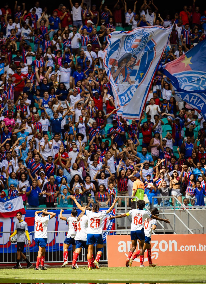 🙋🏽‍♀️ SÁBADO, 18H, EM PITUAÇO, É A ESTREIA DAS #MULHERESDEAÇO NO BRASILEIRÃO! Nosso time feminino enfrentará o Cruzeiro e a Nação está convocada. Entrada gratuita, sem biometria facial. #TudoTemBahia #BBMP