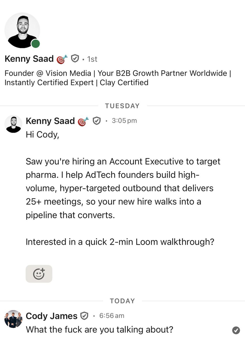 I try not to touch LinkedIn for obvious reasons. But man, cold outreach used to have effort