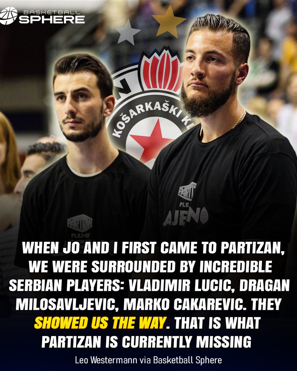 ⚫️ “I would say that it is extremely important to have domestic players who will show you how to behave as a Partizan player and how to love this club.

⚪️ In Partizan there are no longer those players like Lucic, Bogdan Bogdanovic or Milosavljevic, who can show the way to the