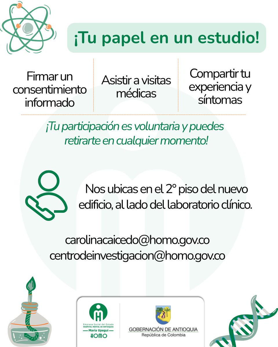 🏥En el #HOMO creemos en la ciencia con sentido humano. 
🧪Investigar es cuidar. Investigar es avanzar. 💚 
<a href="/RamonEAcevedo/">Ramón Acevedo</a> <a href="/invimacolombia/">Invima</a> <a href="/FDAenEspanol/">U.S. FDA en Español</a> <a href="/MinSaludCol/">MinSalud Colombia 🇨🇴</a> <a href="/SaludAntioquia/">Secretaría de Salud e Inclusión Social</a>