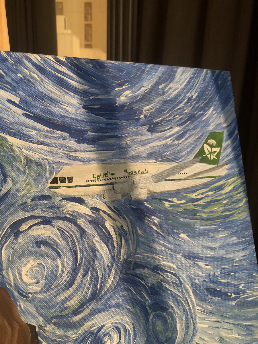 dolce_1424's tweet photo. لوحه بعنوان "لحظة حنين "✈️🇸🇦
#الخطوط_السعودية #فن https://t.co/HVmhRvTPxN