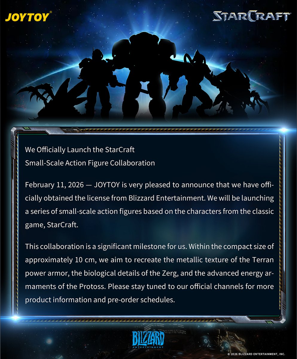 조이토이 - 스타크래프트1 라이센스 획득, 피규어 제작 발표
ジョイトイ - スタークラフト1 ライセンス取得、フィギュア制作発表
JOYTOY - STARCRAFT 1 LICENSED, Announces Production of Figures
