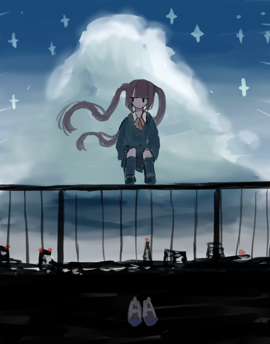 私はこういう絵を描いています 夢の中のような風景がかけたらいいなっ