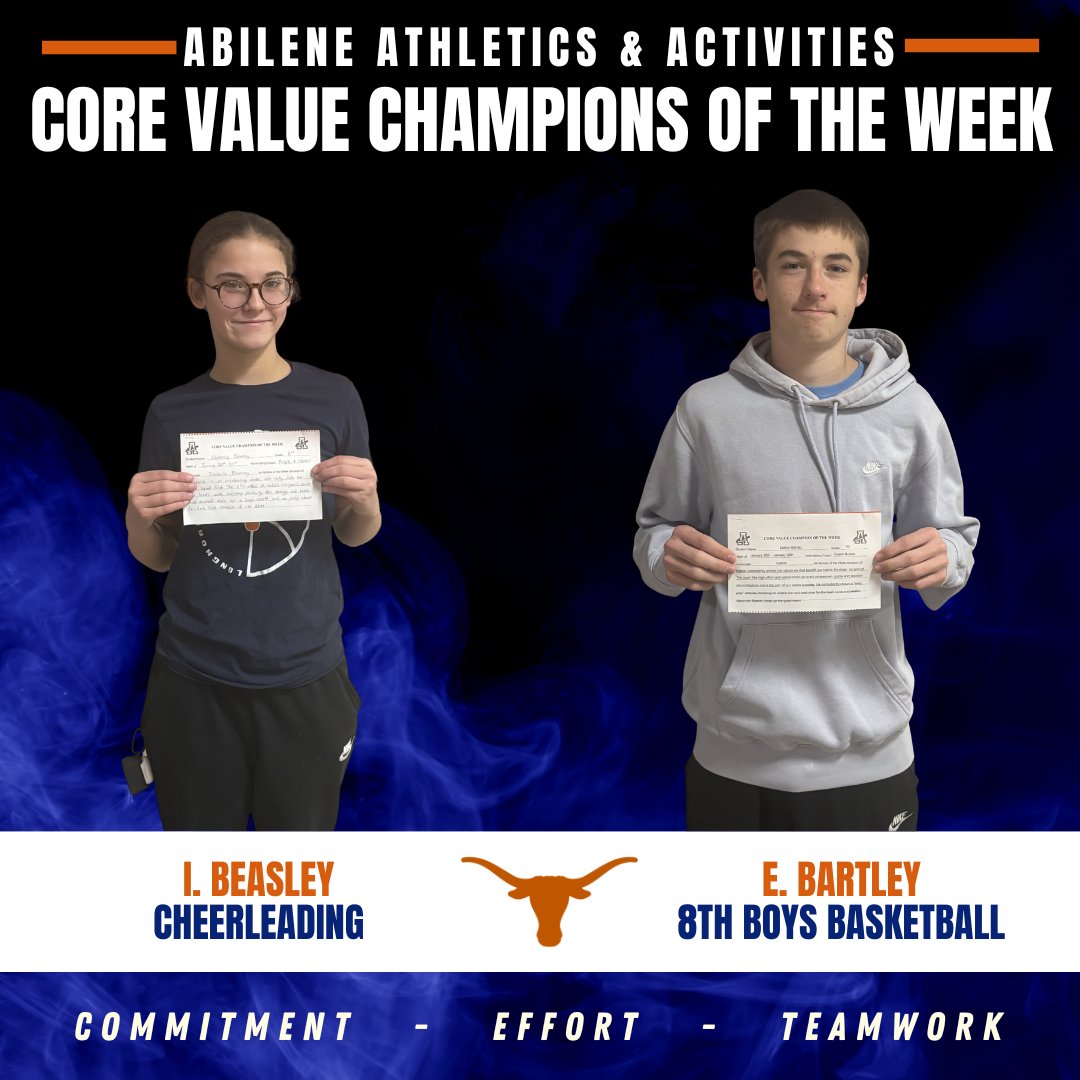 AbileneCowboys's tweet photo. Congratulations to our Core Value Champions of the Week! https://t.co/N9A42iGPN0