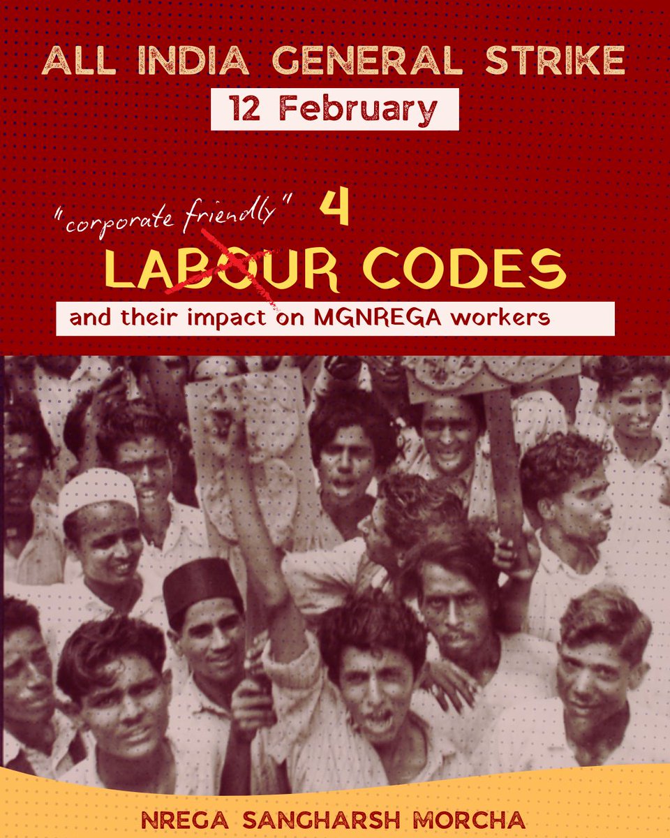 NREGA_Sangharsh's tweet image. #Workers &amp;amp; #Farmers unite against their attacks on #Rights. All of them coming togather in Solidarity against #VBGRAMG #LabourCode #IndiaUSTradeDeal  #SeedBill #ElectricityBill #VBSA #InsuranceBill. These Labour codes replaced the acts passed after long years of #WorkersStruggle