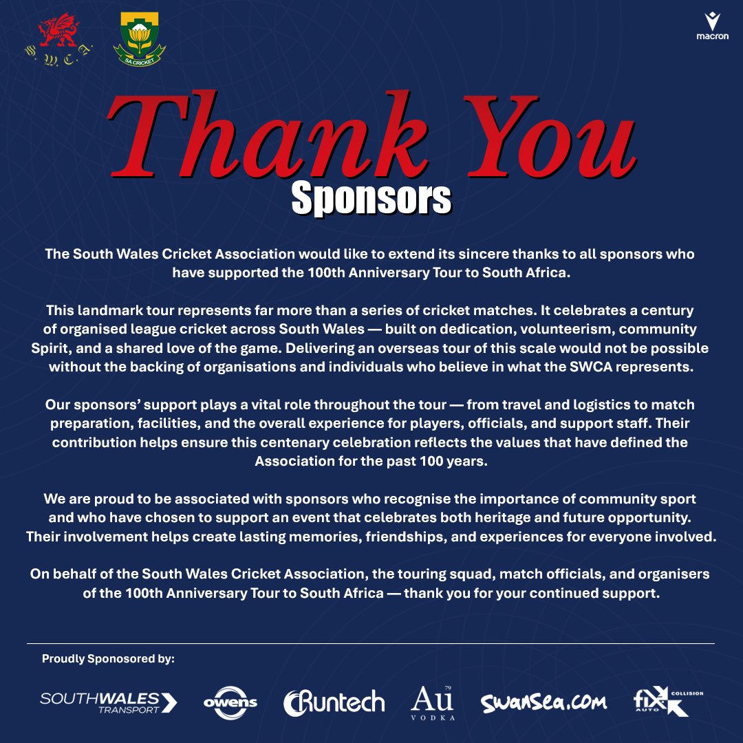 South Wales Cricket Association tweet media