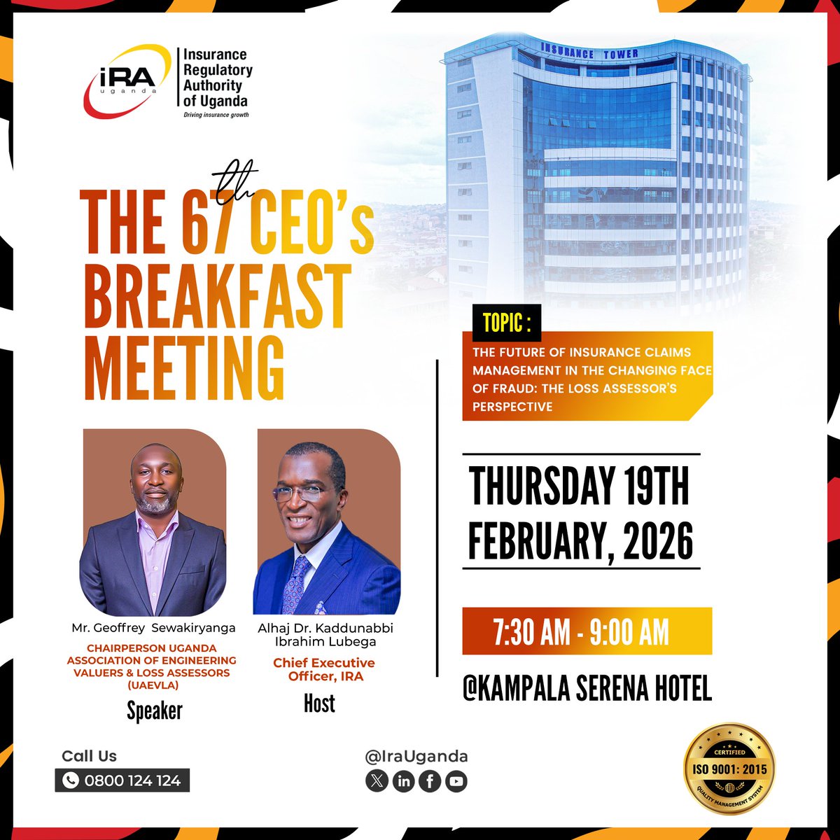 The Insurance landscape is evolving, particularly in claims management and fraud mitigation.

The 67th CEO’s Breakfast Meeting will convene industry leaders to examine the future of claims from the Loss Assessor’s perspective.

What policy or operational reforms should shape the