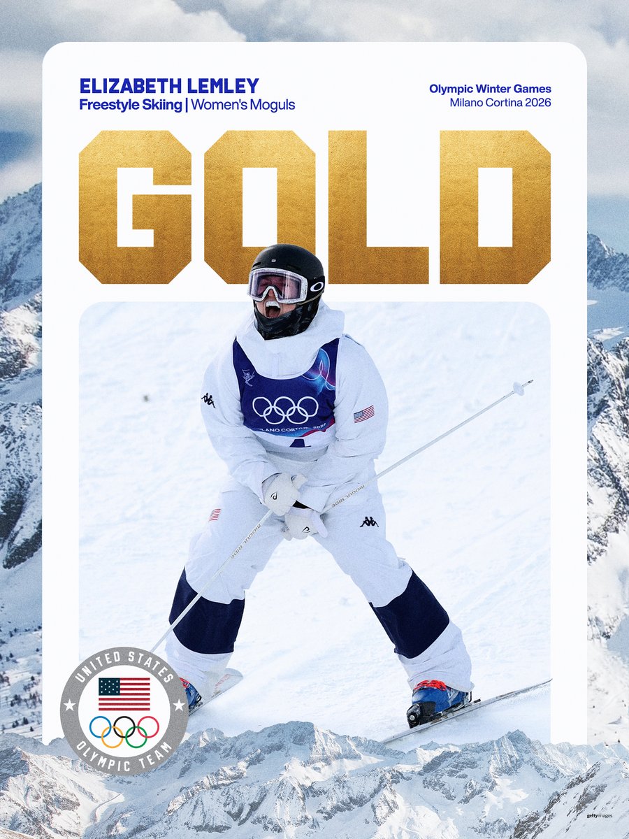 TeamUSA's tweet image. ON TOP OF THE WORLD! 🥇

Elizabeth Lemley secures the gold medal in her #WinterOlympics debut.