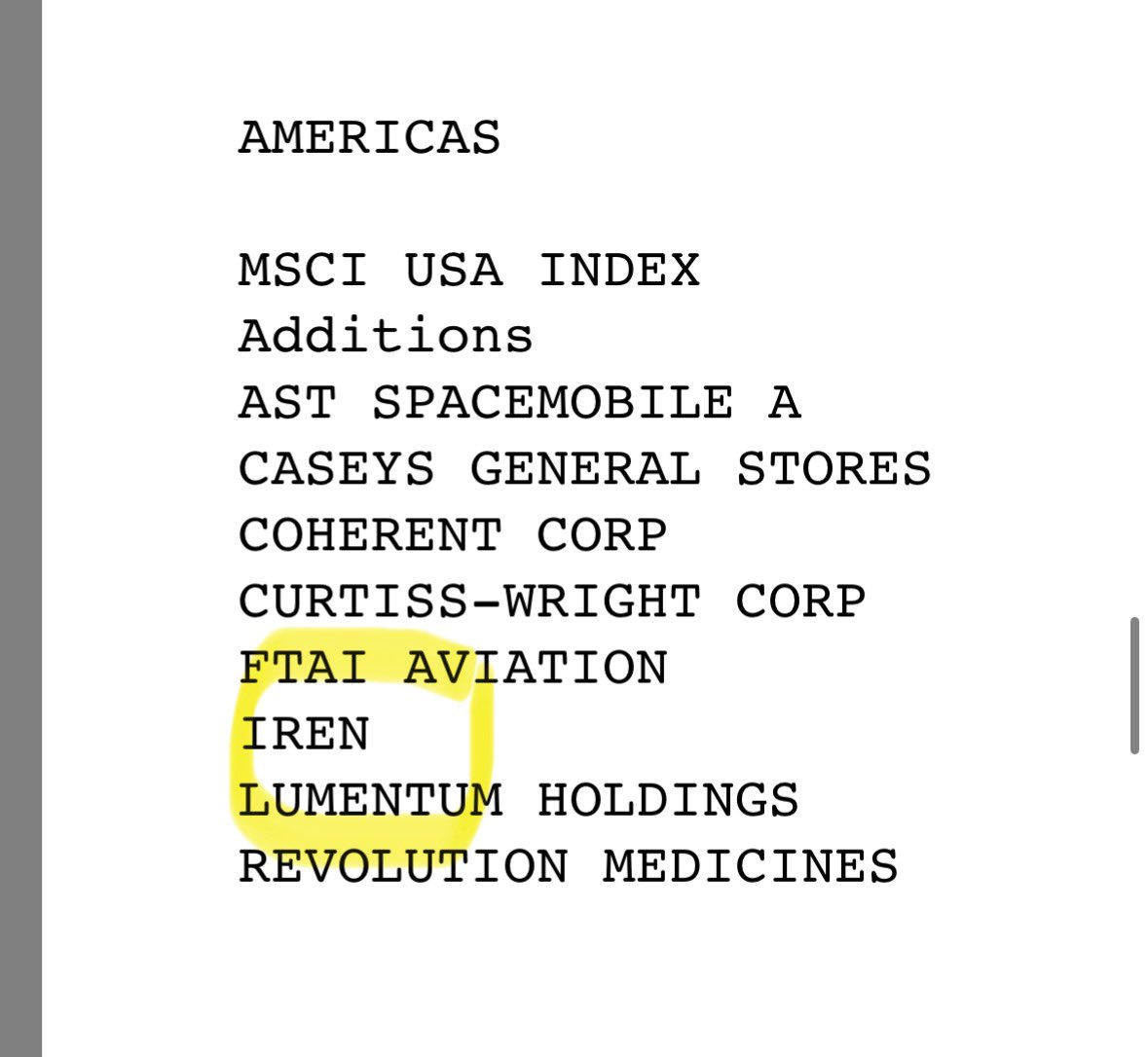 JoshInvestsAI's tweet image. The MSCI Index inclusion is a huge step forwards towards combating the abusive price action of $IREN by hedge funds/market makers.