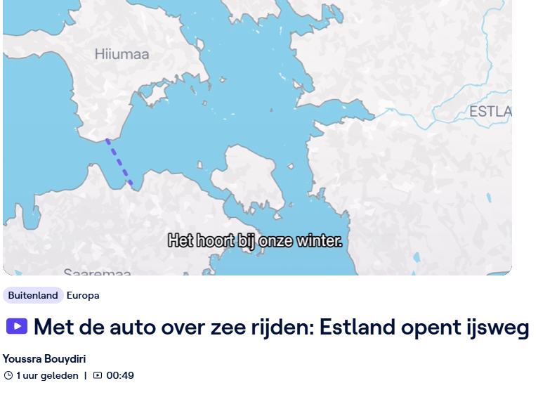 Dankzij global warming is Baltische zee bevroren en kan je met je auto over zee-ijs rijden vanuit Estland.

vrtnws.be/p.9BABPMXVjRx