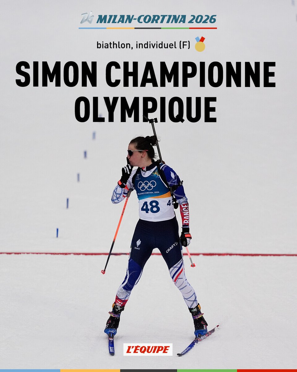Doublé français sur l'individuel : Julia Simon championne olympique devant Lou Jeanmonnot
➡️ l.lequipe.fr/izF