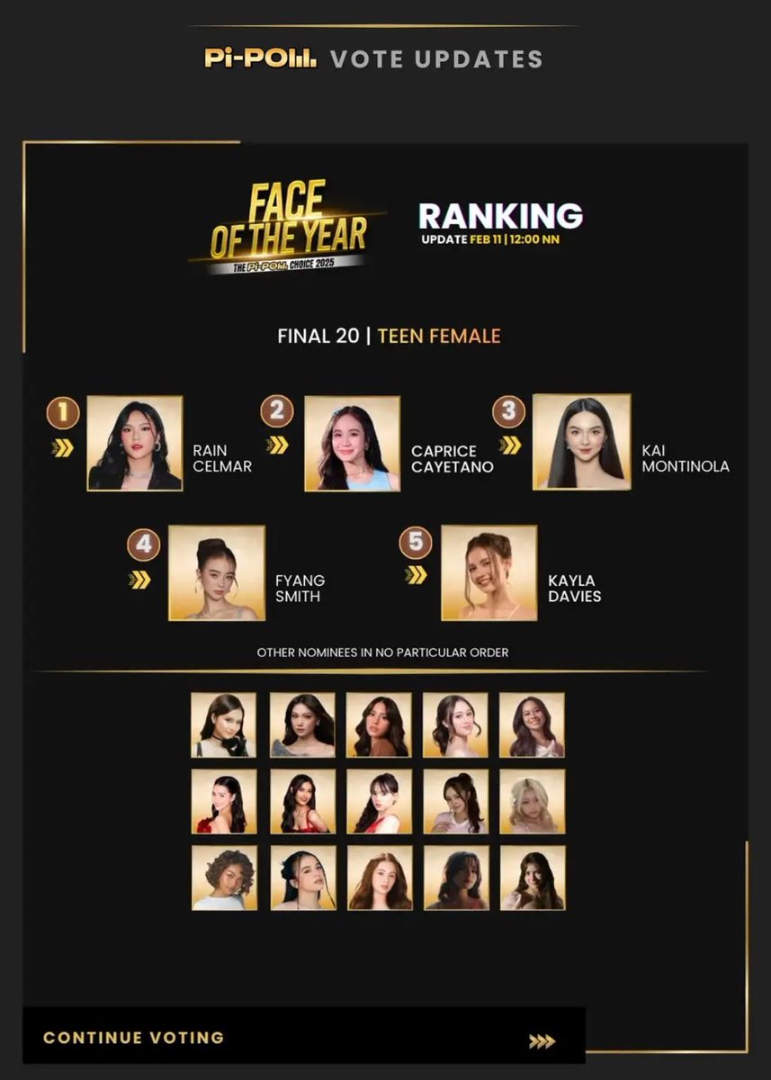 Rain is still Rank 1 — but it’s not over yet.

We’re so proud to see Rain holding the top spot. It shows how strong and united this fandom is. Every single vote truly counts.

But as the voting period gets closer to ending, the competition gets tighter. This is not the time to be