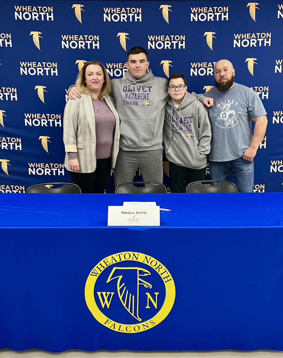 AthleticsWNHS's tweet image. BIG CONGRATS to Nikola Jevtic on his official signing today to play football for @olivetnazarene next year! We are #SoProud of you and can't wait to follow your journey there! Best of luck!! 💙🏈💛 @wnfalconfb #LetsGoFalcons #Woohoo #GoGetEm