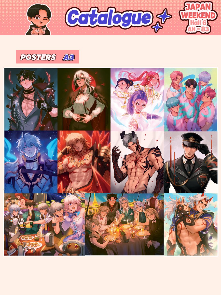 Chalseu_D's tweet photo. Holi! Aquí tenéis mi catálogo para la Japan Weekend de Madrid de este finde! Podréis encontrarme en el Pabellón 6 stand AH83 ! 🥹Se puede hacer reservas también!! Solo tenéis que enviarme un DM 🫦 https://t.co/9uK6sW0F3v