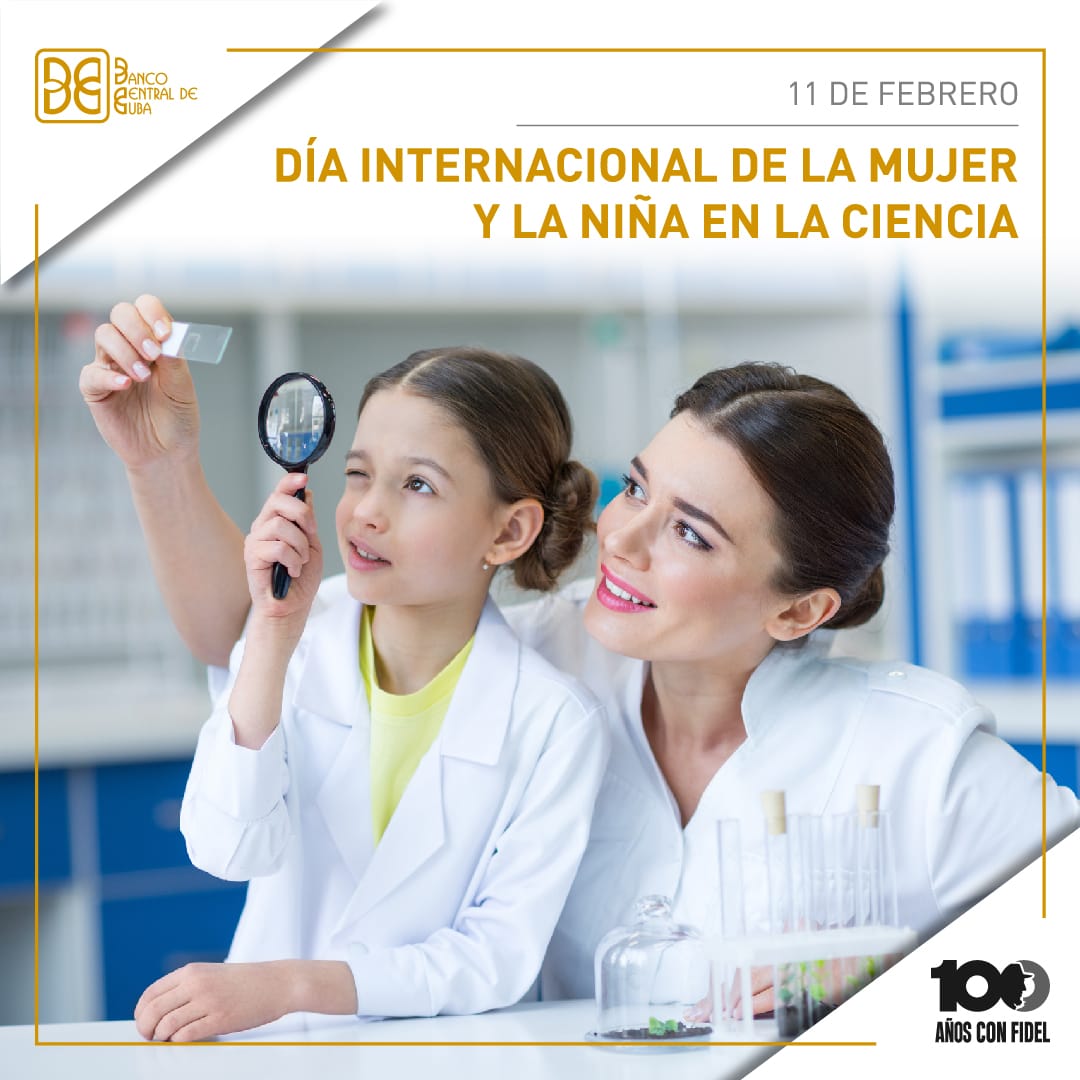 🎊 Desde el <a href="/BancoCentralCub/">Banco Central de Cuba</a> celebramos a las niñas y mujeres que rompen barreras en la ciencia. Las mujeres que sueñan con la ciencia inspiran a toda una nación.
Creemos en su capacidad para transformar ideas en soluciones que fortalecen nuestra economía y nuestras comunidades.