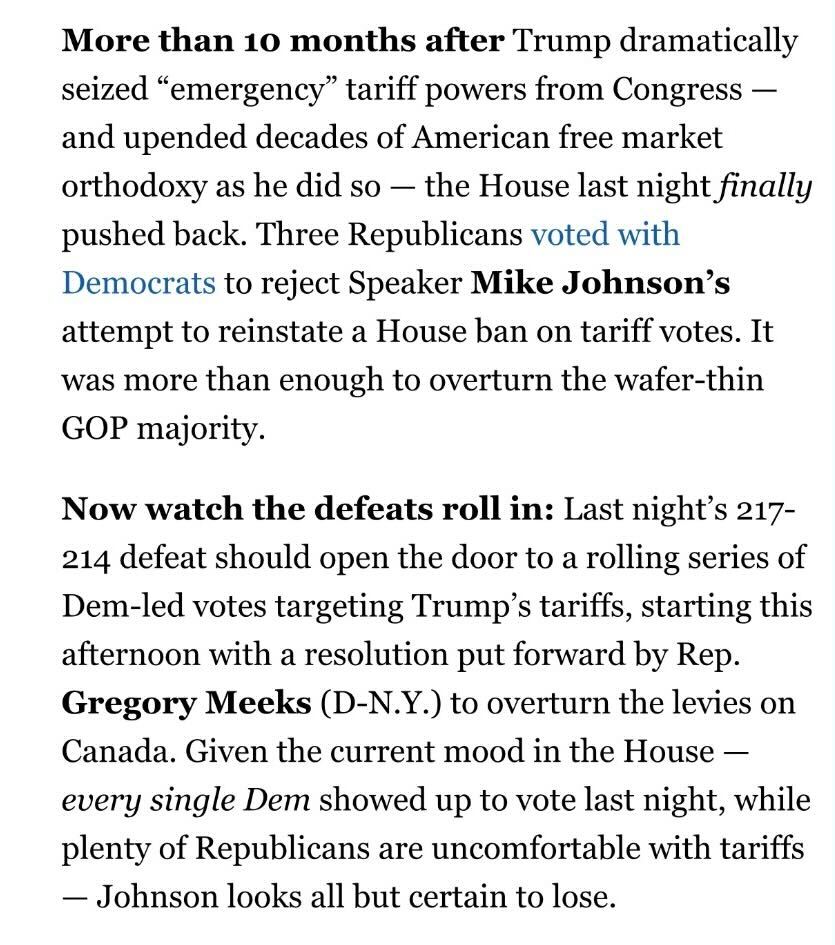 Two major defeats for Trump last night will set up two must-watch moments of political theater today — and serve as further evidence of the White House's rocky road ahead.

More in this morning's <a href="/playbookdc/">POLITICO Playbook</a> 👇
politi.co/4tNr9IP