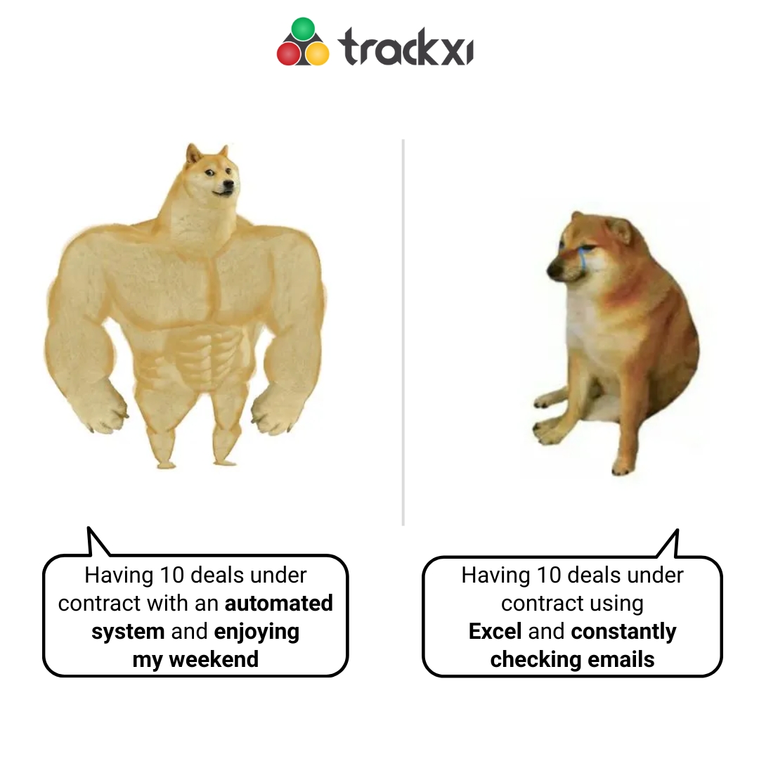 TrackxiSoftware's tweet image. The ultimate real estate glow-up? ✨

From transaction chaos → automated calm.

Same work. Smarter system. Way less stress.

Be honest. Where’s your workflow right now?

#RealEstateWorkflow #WorkLifeBalance #Trackxi