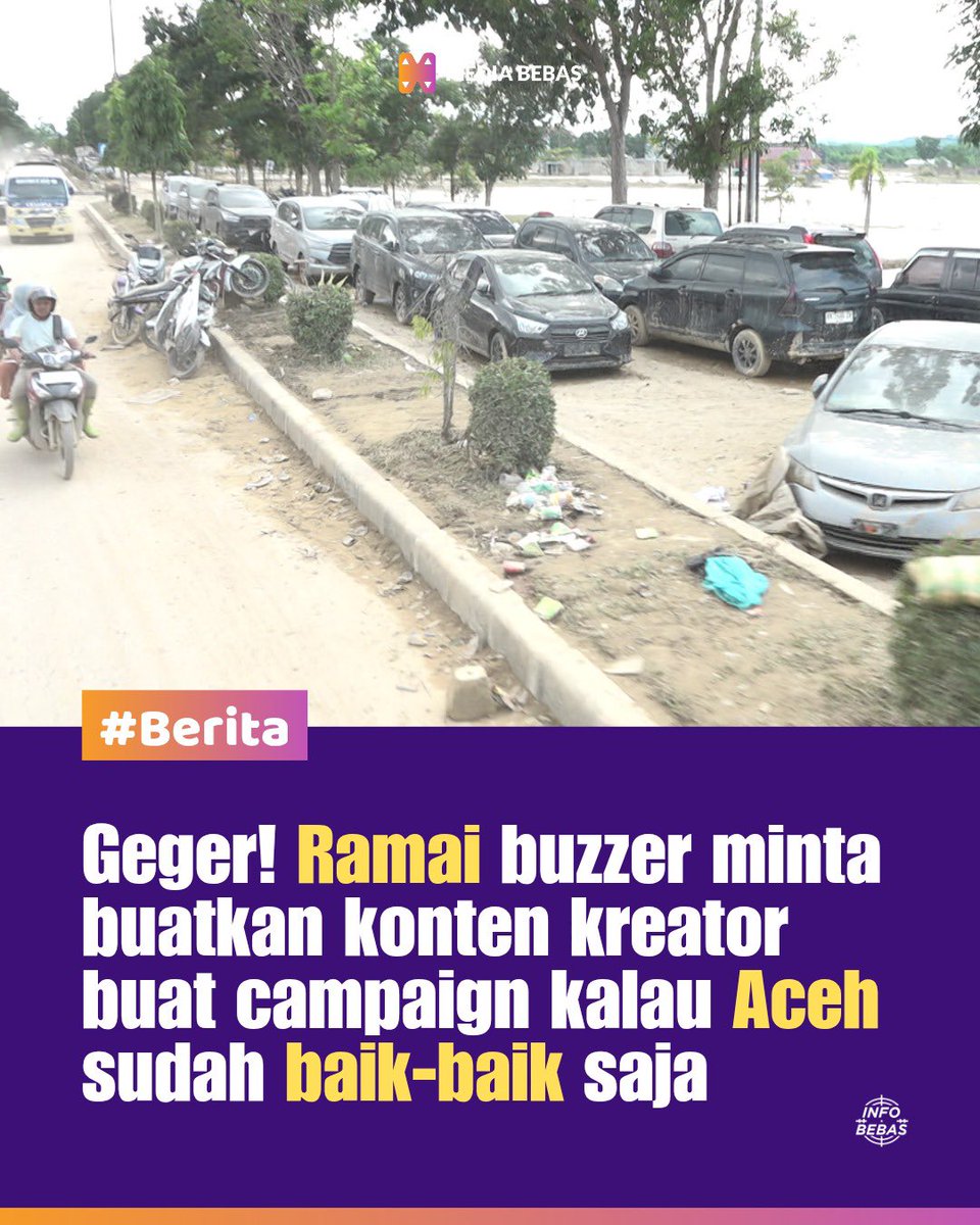 MariaAlkaff_'s tweet photo. Wow…!! 😱😱

Sejumlah influencer dan content creator mengungkap bahwa pernah ada yang memberikan tawaran menjadi buzzer dengan bayaran sangat besar untuk membuat campaign terkait dengan kondisi Aceh terkini. 

Mereka diminta menyampaikan narasi tertentu kepada publik tentang kondisi beberapa daerah di Sumatra, termasuk Aceh, seakan-akan dalam keadaan baik-baik saja meskipun ada situasi bencana atau tantangan di lapangan. 

Skema pembayaran yang dihitung berdasarkan durasi bicara itulah yang membuat pengakuan ini mengundang perhatian luas netizen dan diskusi soal etika konten. 

Sc: mediabebas. co
via: ig/mnztl