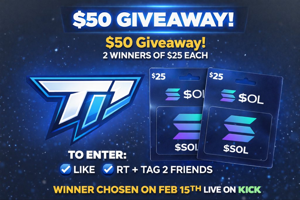 TGamblesKick's tweet photo. We’re back on X! To celebrate the new page I am doing a Giveaway to 2 lucky followers! 

$25 USD x 2 
FOLLOW 🙏
✅ +RT 
Tag 2 friends 

🚨WINNER WILL BE PICKED FEB 15 ON STREAM https://t.co/W7h6La7H0W 🚨 (and posted on X) FEB 15 https://t.co/vDx5ENuZ8f