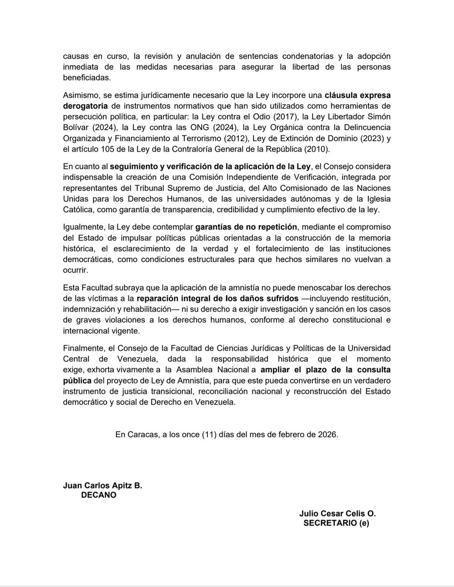 Amnistía para una Reconciliación Nacional.