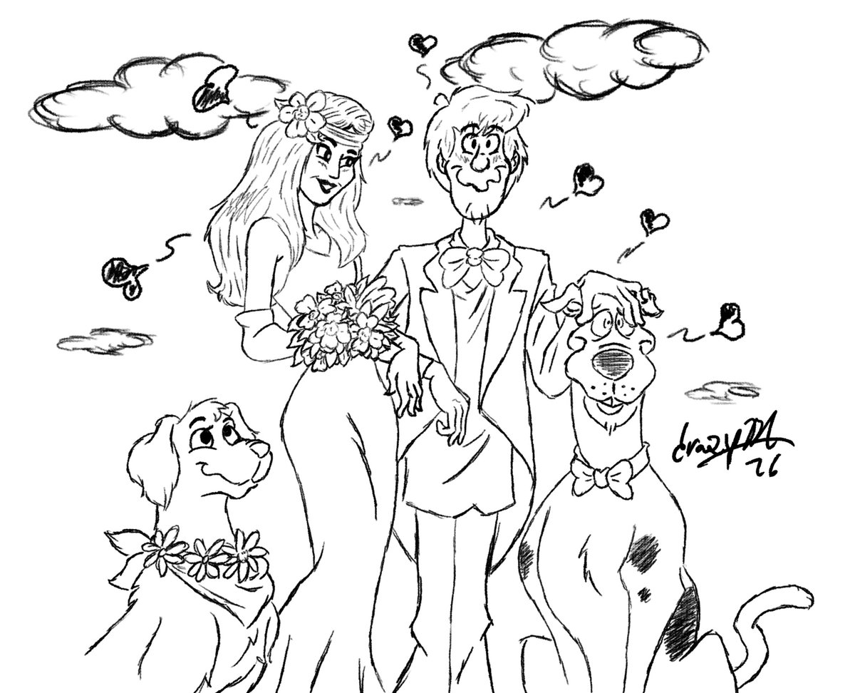 CactusInsane's tweet photo. "Groovy"- Day 11
Continuing 14 Days of Valentine with one of my favorite Scooby-Doo films, Alien Invasion. Always loved the romance side plot of this movie. 
©CrazyBA
#art #scoobydoo #valentineday #ArtistOnTwitter #fanart #artmoots #イラスト #digitalart #groovy #artwork https://t.co/YaTW4dgn1Q