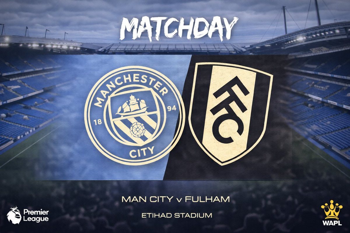 WeArePLeague's tweet image. ◉ Premier League • Rodada 26 

Matchday 

🕟 4:30pm 

🏟 Etihad Stadium 

🔵 Man City v Fulham ⬜️ 

📺 TNT Sports UK 🇬🇧 • ESPN 🇧🇷 

🏆 #PremierLeague 

#WithPride 

#MCIFUL 

#WAPL