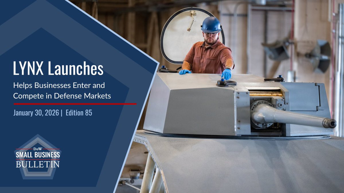 The <a href="/DeptofWar/">Department of War 🇺🇸</a> (DoW) Office of Small Business Programs (OSBP) has launched LYNX, a new digital platform designed to help businesses strengthen readiness, increase visibility, and compete more effectively across the defense industrial base.