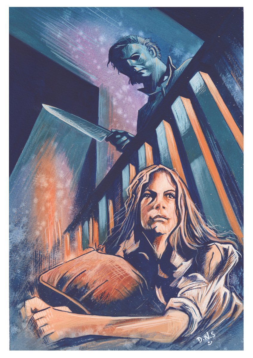 Both A4 og paintings £75 free post in UK Dms are open reposts appreciated #art #paintings #artforsale #Dawnofthedead #Halloween #movies #horror #commissionsopen