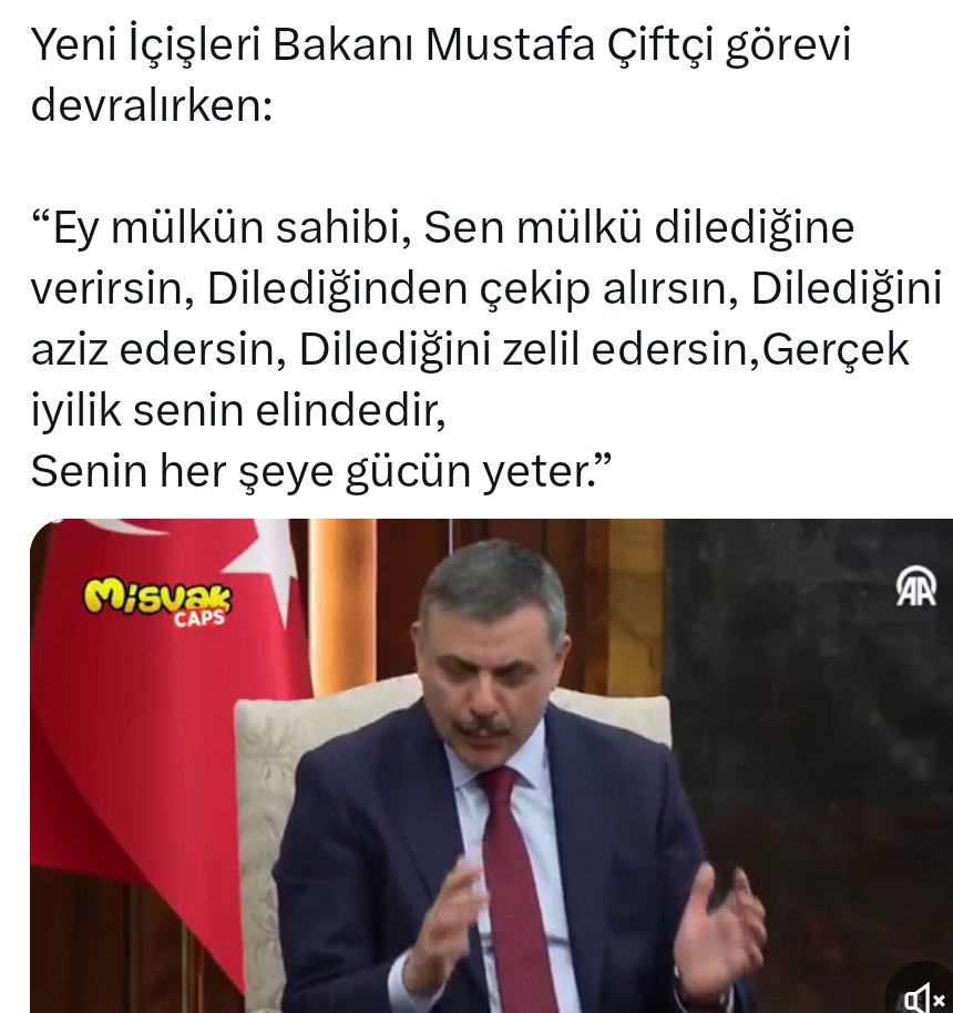 Yeni bakanımız sayın Mustafa Çiftçi 
Haşa
"Gökten indi sanılan kitaptan"
Ayetler söyleyerek göreve başlamış
Hayırlı olsun

Nereden nereye

Çok bedel ödedik çok

Allah'ım sen gör bunları ve muktedir et müslümanları
Amin

Bu CHP Mahmut Tanal Akın Gürlek Osman Gökçek meclis'te
#TBMM