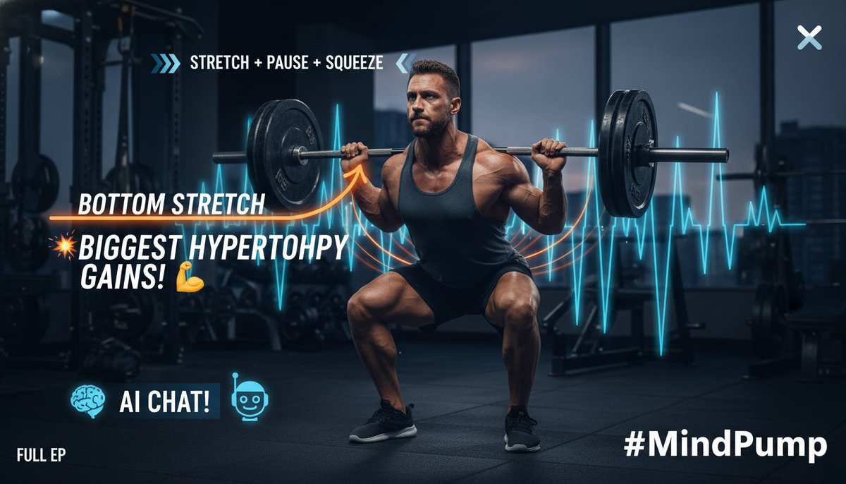TranscriptedAI's tweet image. Expanding on stretch + pause + squeeze: Data shows BOTTOM stretch drives BIGGEST hypertrophy gains! 🤯 Blends bodybuilding &amp;amp; strength for longevity. Who's pausing through sticking points? Full ep + AI chat! 🔥 #MindPump

transcripted.ai/episode/mindpu…