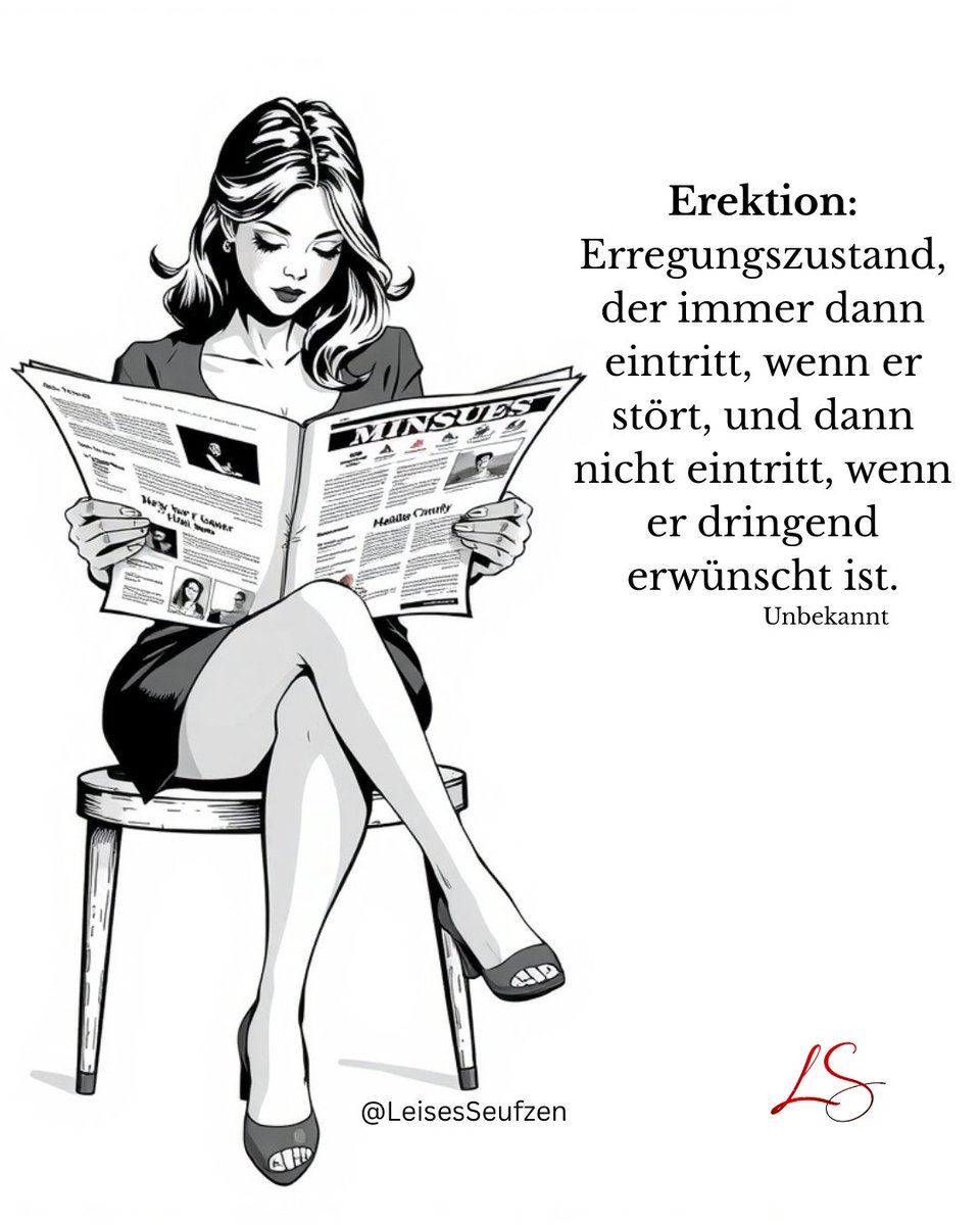 LeisesSeufzen's tweet photo. Erektion: Erregungszustand, der immer dann eintritt, wenn er stört, und dann nicht eintritt, wenn er dringend erwünscht ist.
#Fastenzeit #Zitat #Erektion https://t.co/oSAlp9AiA7