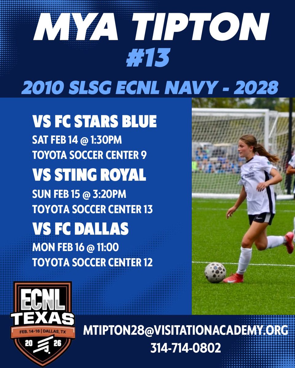 myatipton13's tweet photo. So excited for our last showcase of the season! 🤠 @ECNLgirls @TopDrawerSoccer @PrepSoccer @ImYouthSoccer @TheSoccerWire 
@SLSGSoccerClub https://t.co/Pn4394rUyK