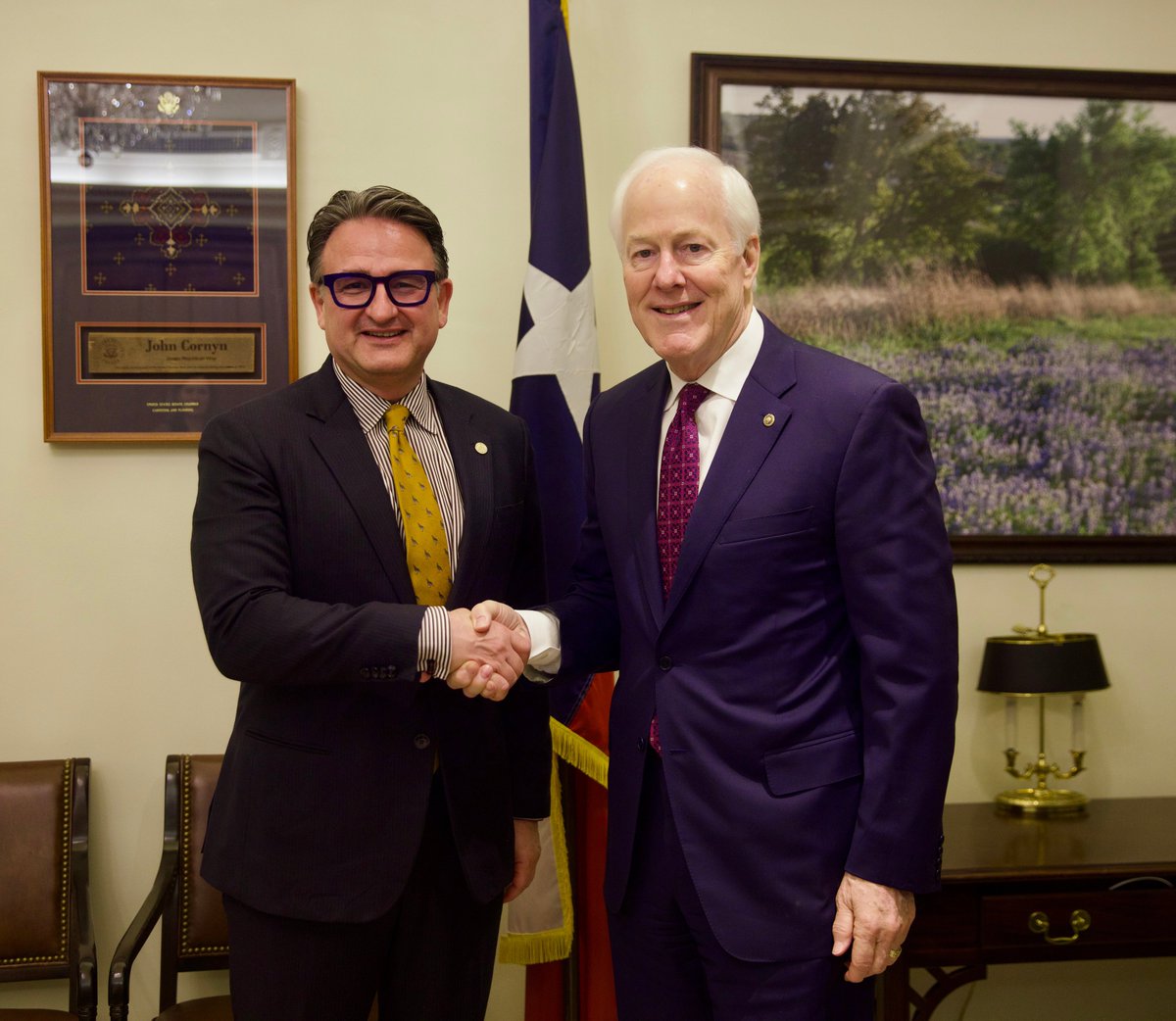 UTMBPresident's tweet image. Productive day on Capitol Hill! Appreciated the opportunity to visit with members of the Texas delegation – Sen. @JohnCornyn, Rep. @TXRandy14, and @RepBrianBabin – on UTMB’s federal research priorities, including how the Galveston National Laboratory (GNL) is a critical component…