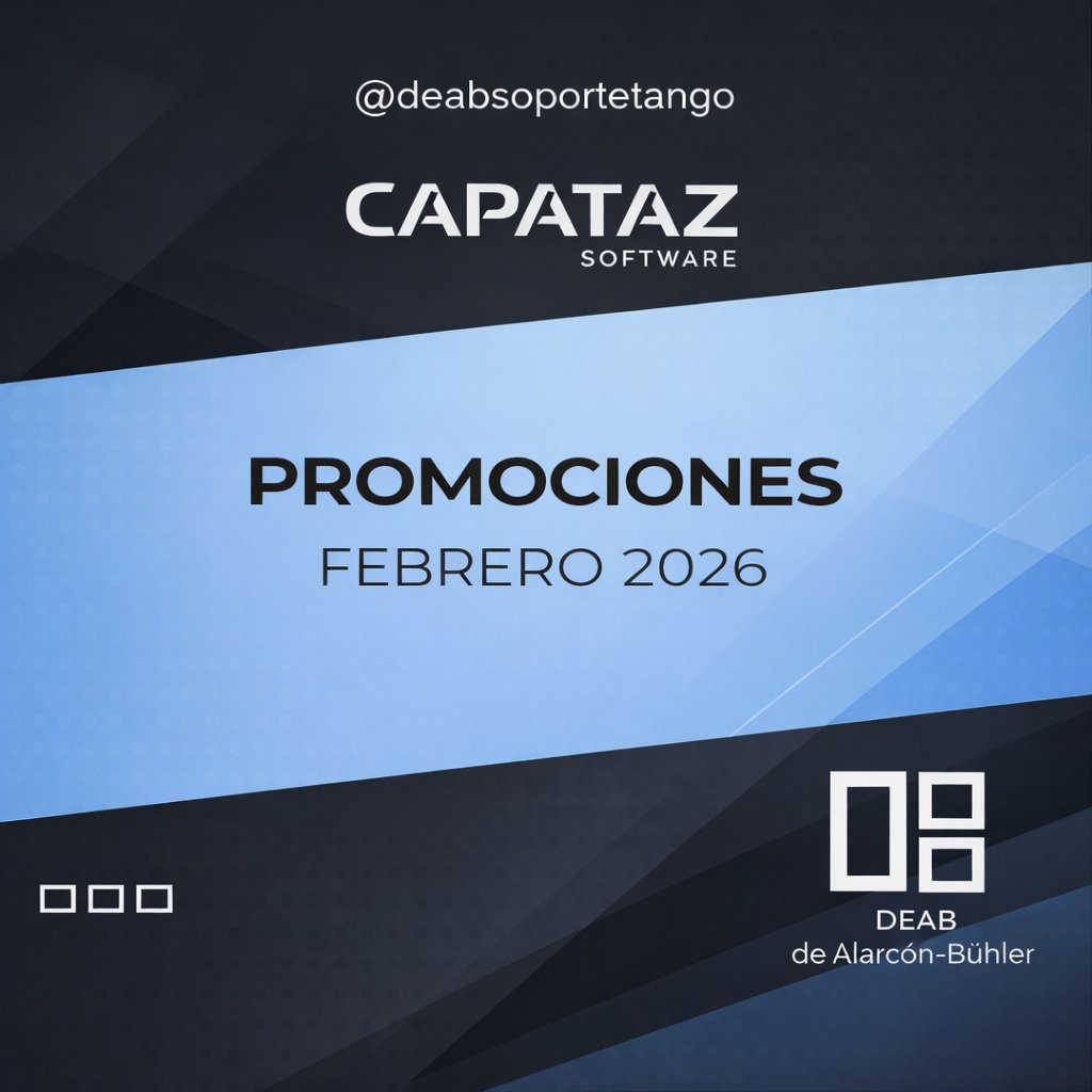 DEABTango's tweet photo. 👉 PROMOCIONES DE CAPATAZ SOFTWARE Febrero 2026

🔴 Vigente hasta el 27 de Febrero  2026.

#tangosoftware #soportetango #tangogestion #deab #dealarconbuhler https://t.co/hnizDC0MRN