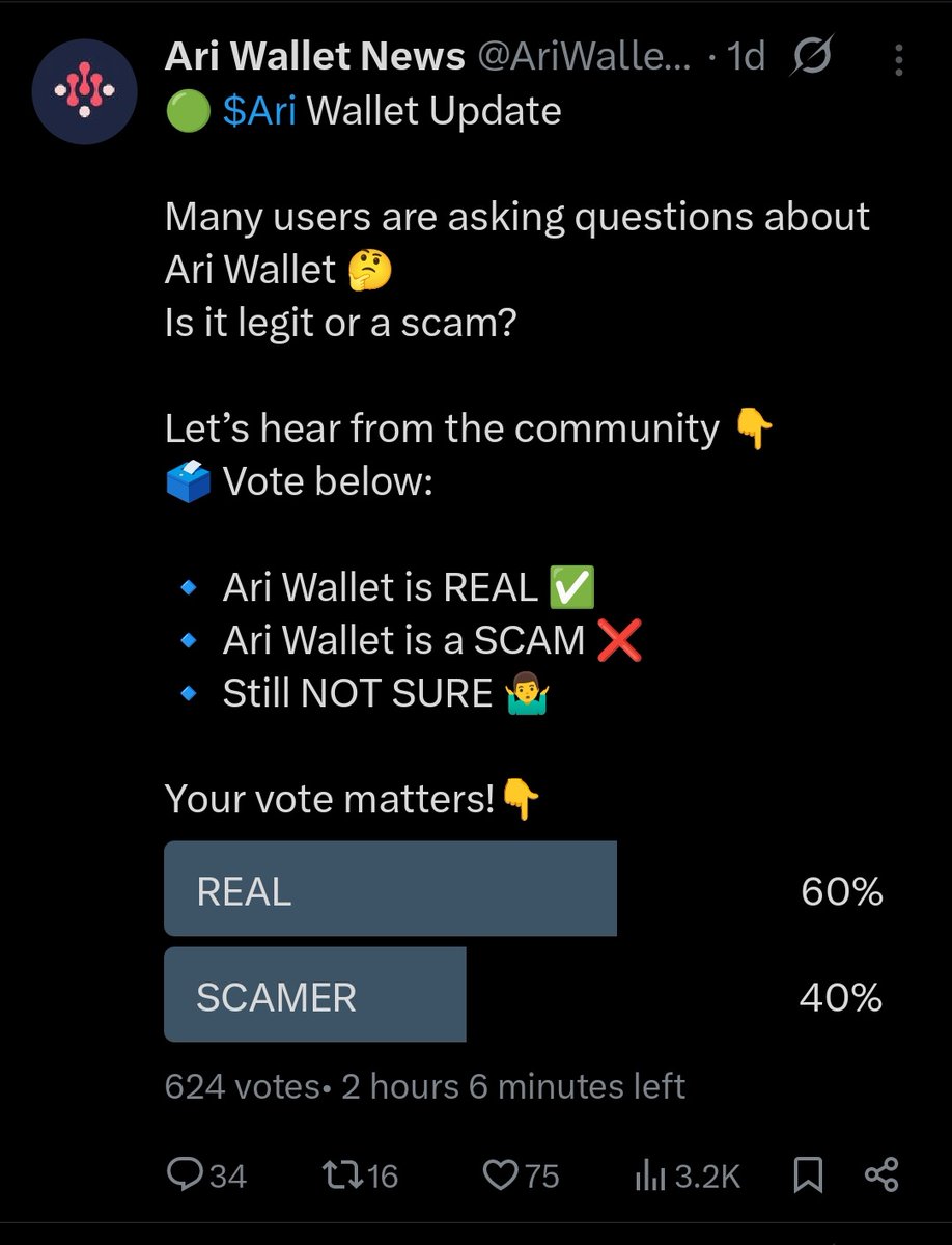 WorldCupMovez's tweet photo. 🗳️ $Ari Wallet Update

📢 $Ari Voting – Final Results
The community has shared their opinion and voting is now officially closed ✅

🙏 Thanks to everyone who participated and voted
💬 Community voice matters the most
What do you think about the final result? 👀 https://t.co/g6b5FT7ppR