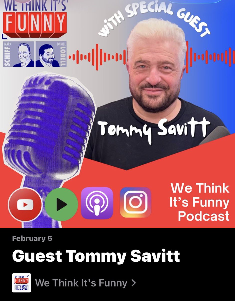 tommysavitt's tweet photo. https://t.co/6Si243JNBz #wethinkitsfunny #podcast #comedy https://t.co/bIzjWTP6ZR