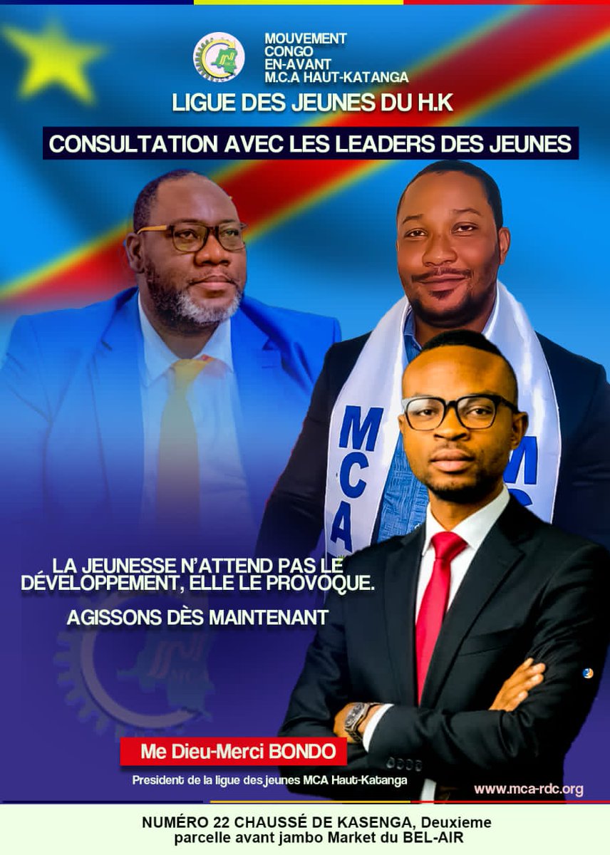 Sous la guidance du Président National, Son Excellence Monsieur <a href="/KasongoKas/">✍️(3K) KASONGO KAS</a>, la Délégation Provinciale du Haut-Katanga, chapeautée par le DPA Me <a href="/begu_marco/">Marco Begu</a>, organise des séquences de consultations des jeunes à son siège à travers le Département de la Ligue des Jeunes.