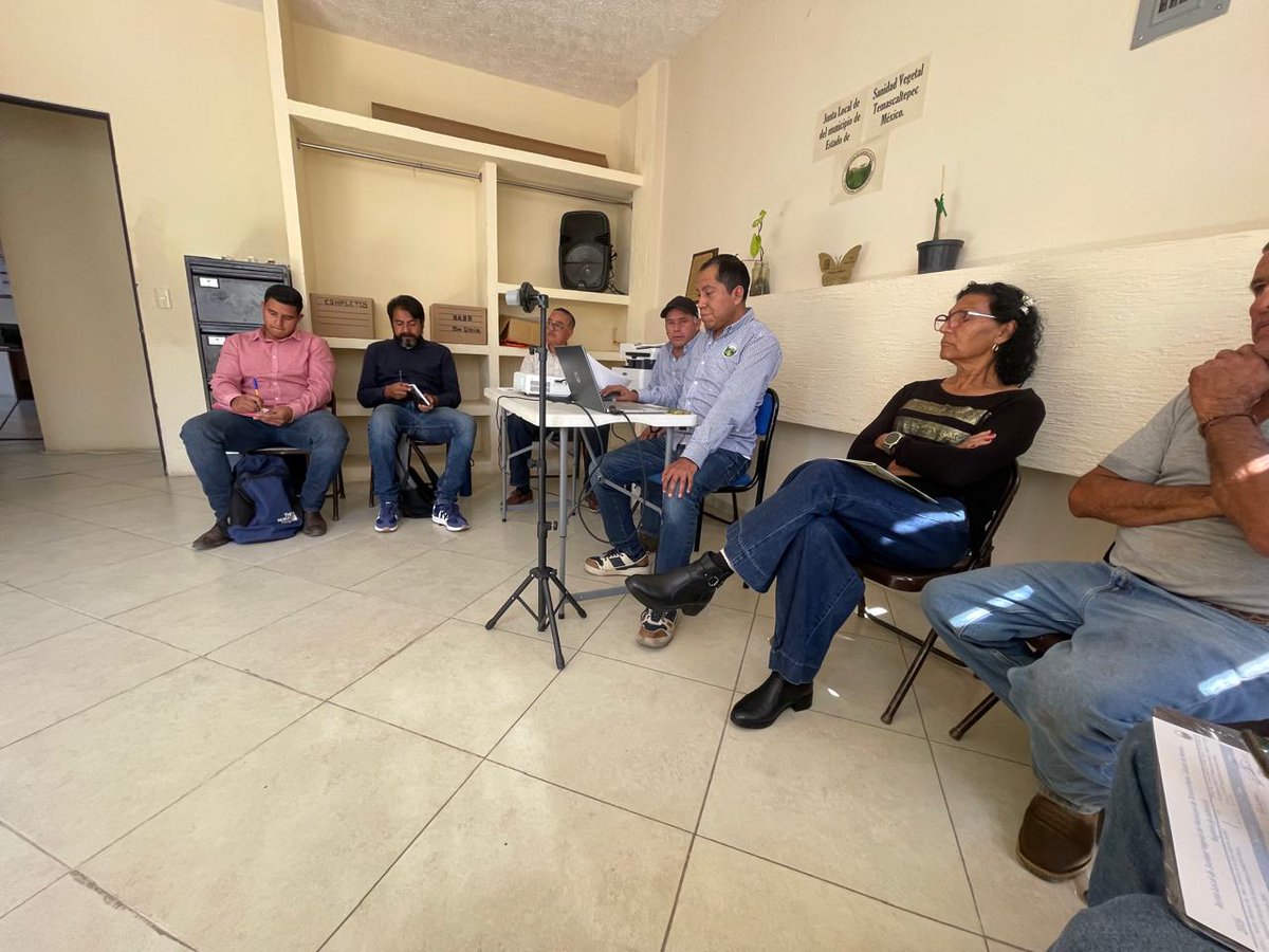 agriculturaEmex's tweet photo. Se participó en la reunion mensual de la Junta Local de Sanidad Vegetal del municipio de Temascaltepec, Edo. de Méx, donde se presentaron avances de las diferentes campañas fitosanitarias. además se dieron a conocer las acciones preventivas, de control y vigilancia, ante el GBG. https://t.co/qpMbxkGSV3