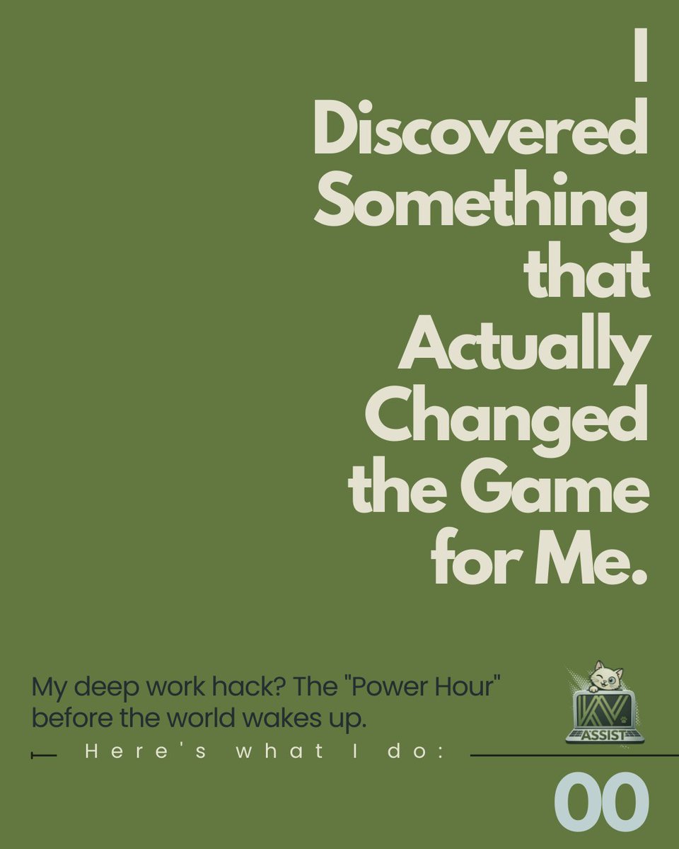 kv_assist's tweet photo. My Go-To-Focus Strategy for Peak Performance ✅

I'd sit down to tackle a big project and somehow end up reorganizing my desk drawer, checking my phone 47 times.

Then I discovered something that actually changed the game for me. https://t.co/N5xanssg3r