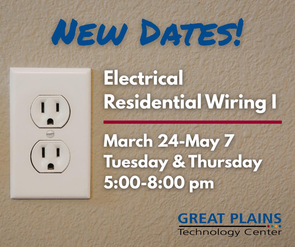 New dates for Electrical Residential Wiring ⚡️
March 24–May 7
Tuesdays &amp; Thursdays | 5–8 p.m.
Ready to level up your wiring skills? Register now before spots fill! 🔌💡